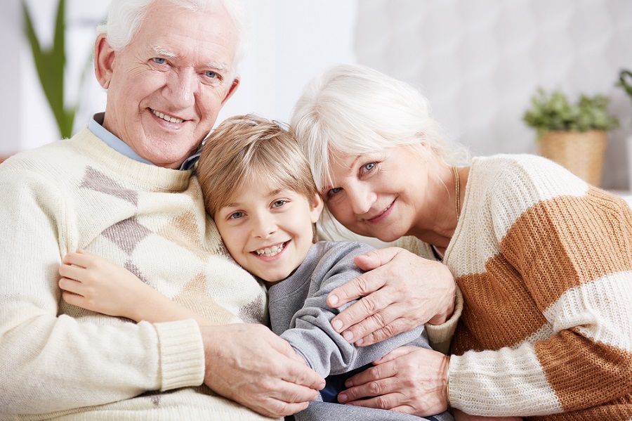 Grandparents Hug Family